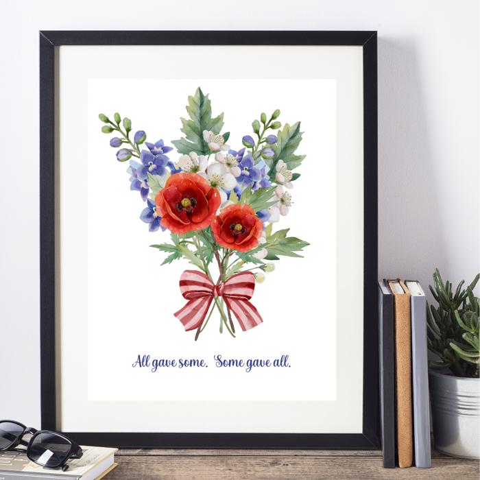Patriotic Remembrance Bouquet Art Print