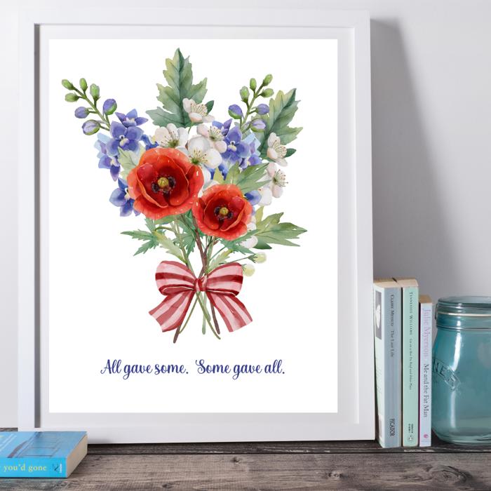 Patriotic Remembrance Bouquet Art Print