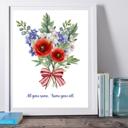  Patriotic Remembrance Bouquet Art Print