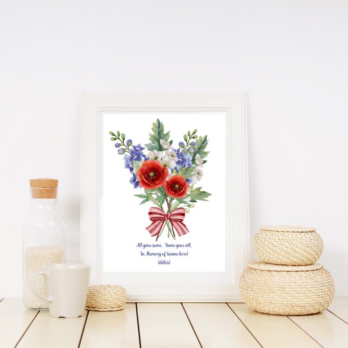 Patriotic Remembrance Bouquet Art Print