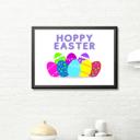 8 x 10 Hoppy Easter Bright Eggs Landscape  Easter Art Prints - Eggs and Bunnies