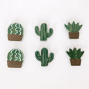 Cactus Chunky Wood Refrigerator Magnets