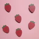 Strawberry Chunky Wood Refrigerator Magnets