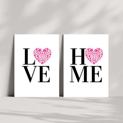 Paw Print Heart Shaped Wall Art UNFRAMED
