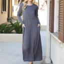  ELASTIC WAIST MAXI DRESS WITH POCKETS