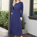  ELASTIC WAIST MAXI DRESS WITH POCKETS