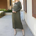  ELASTIC WAIST MAXI DRESS WITH POCKETS