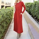  ELASTIC WAIST MAXI DRESS WITH POCKETS