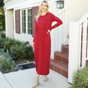  ELASTIC WAIST MAXI DRESS WITH POCKETS