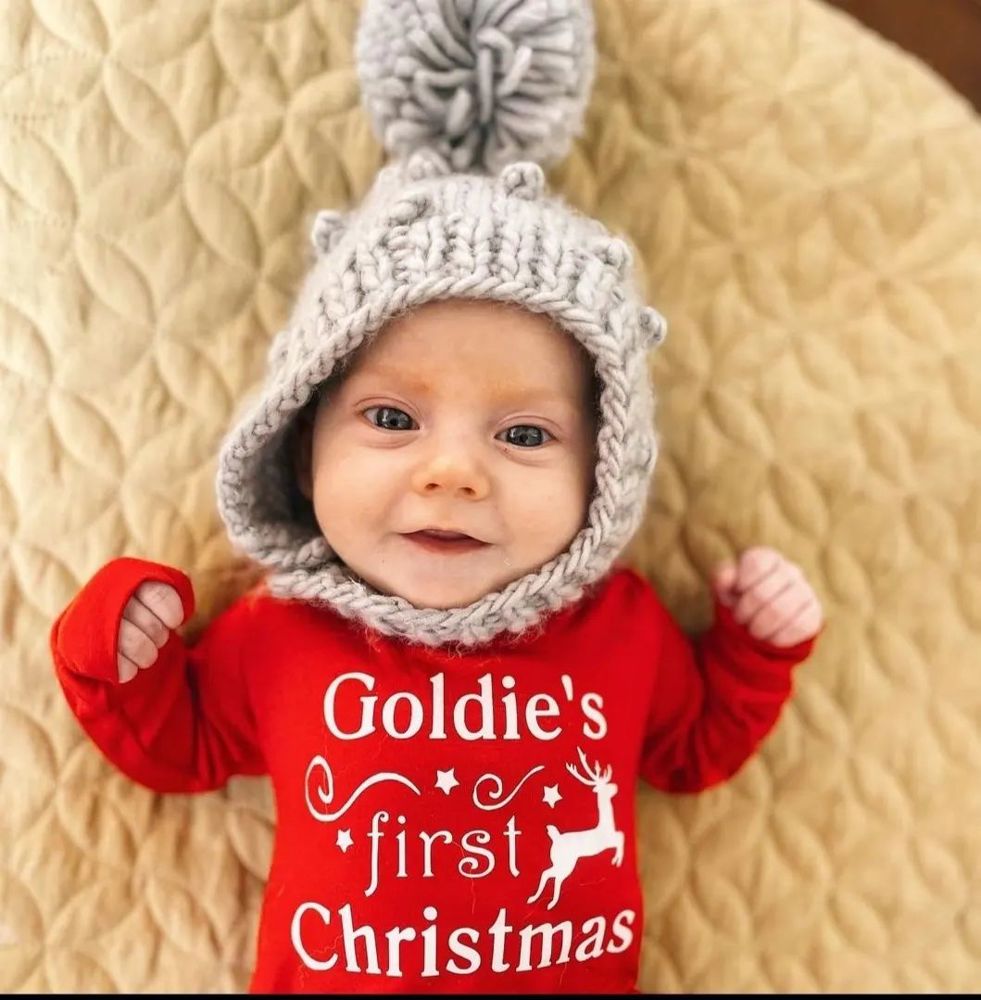 Personalized First Christmas Long Sleeve Baby Romper