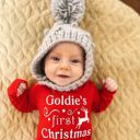  Personalized First Christmas Long Sleeve Baby Romper