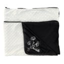 Black Flowers Personalized Silky Soft Minky Baby Blanket