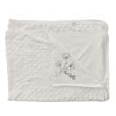 White Flowers Personalized Silky Soft Minky Baby Blanket