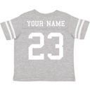 2T Gray Personalized Football Jersey for Toddlers with Front & Back Printing