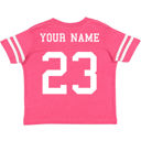 4T Pink Personalized Football Jersey for Toddlers with Front & Back Printing