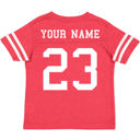 3T Red Personalized Football Jersey for Toddlers with Front & Back Printing