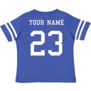 3T Royal Personalized Football Jersey for Toddlers with Front & Back Printing