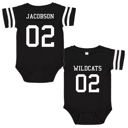 12M Black Personalized Football Jersey Bodysuit for Babies with Front & Back Printing