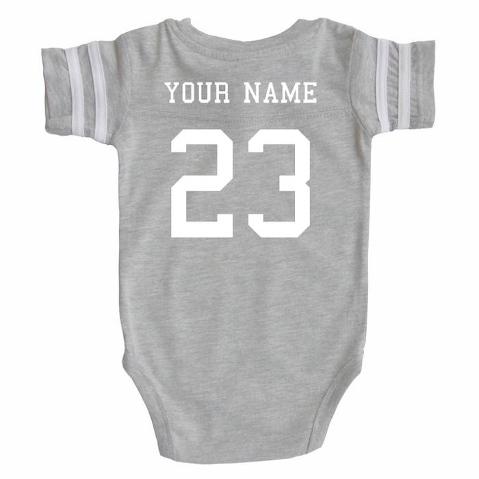 Personalized Football Jersey Bodysuit for Babies with Front & Back Printing