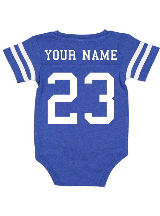 Personalized Football Jersey Bodysuit for Babies with Front & Back Printing