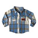 12M Light Blue & Brown Personalized Cozy Soft Flannels for Babies - Thick, Warm, & Snuggly Jacket 