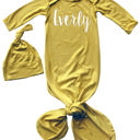 3M Maize Personalized Knotted Gown with Lush Font + Matching Knotted Hat