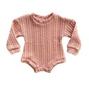 12M Pink Soft Knit Baby Long Sleeve Bodysuit - Cozy Sweater Top