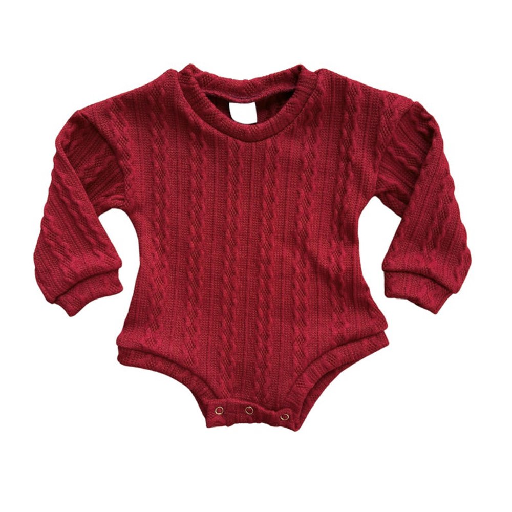 Soft Knit Baby Long Sleeve Bodysuit - Cozy Sweater Top