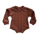 12M Russet Soft Knit Baby Long Sleeve Bodysuit - Cozy Sweater Top