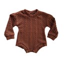 18M Russet Soft Knit Baby Long Sleeve Bodysuit - Cozy Sweater Top