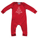 3M Tree Design First Christmas Silky Long Sleeve Baby Romper