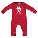 6M Rudolph First Christmas Silky Long Sleeve Baby Romper