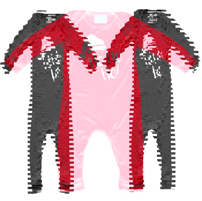 Graphic Long Sleeve Red Christmas Romper