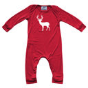 24M Deer Graphic Long Sleeve Red Christmas Romper