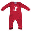 24M Santa Fox Graphic Long Sleeve Red Christmas Romper