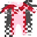 24M Ho Ho Ho Graphic Long Sleeve Red Christmas Romper