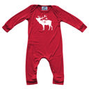 3M Festive Elk Graphic Long Sleeve Red Christmas Romper