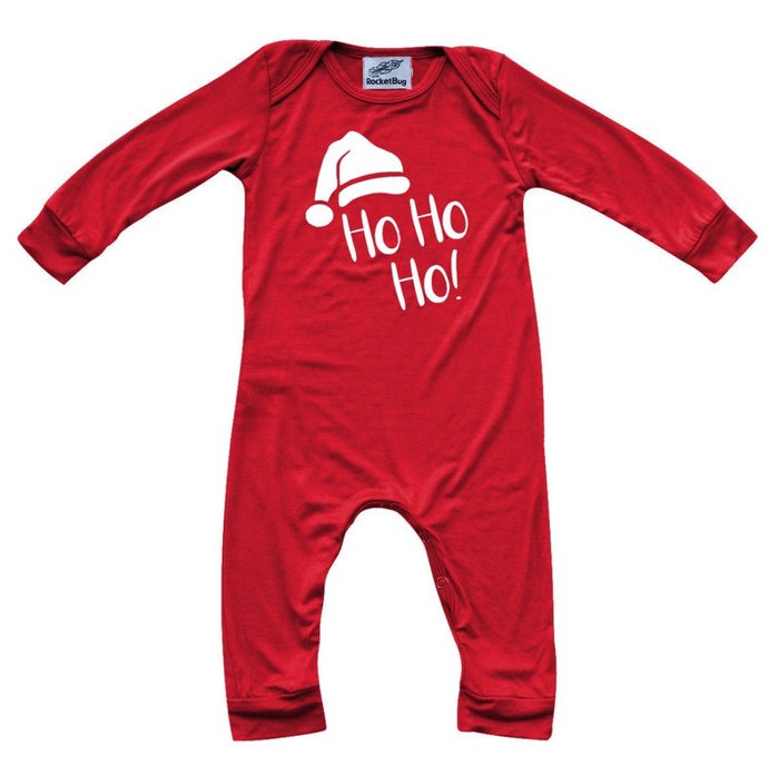 Graphic Long Sleeve Red Christmas Romper