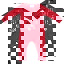 3M Merry Graphic Long Sleeve Red Christmas Romper
