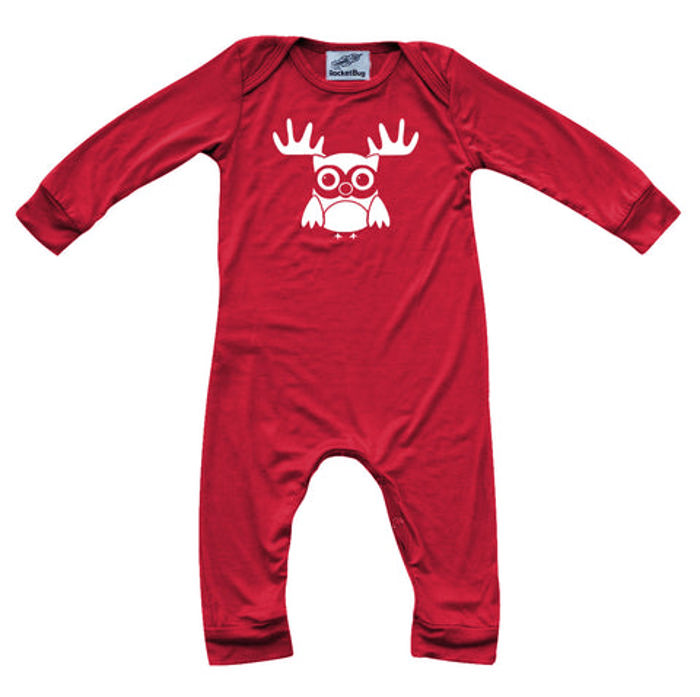 Graphic Long Sleeve Red Christmas Romper