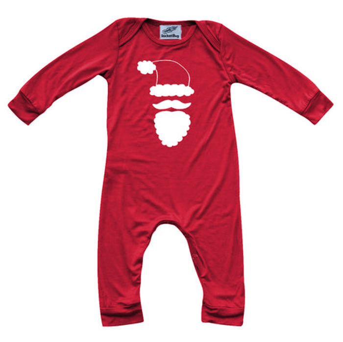Graphic Long Sleeve Red Christmas Romper