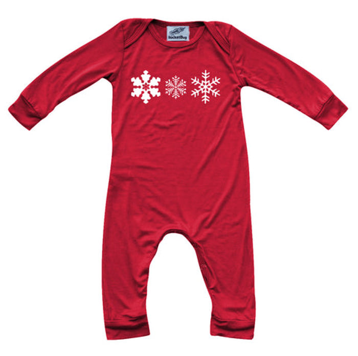 Graphic Long Sleeve Red Christmas Romper