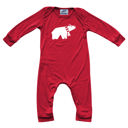 6M Polar Bear Graphic Long Sleeve Red Christmas Romper