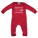 12M Deer Personalized First Christmas Long Sleeve Baby Romper