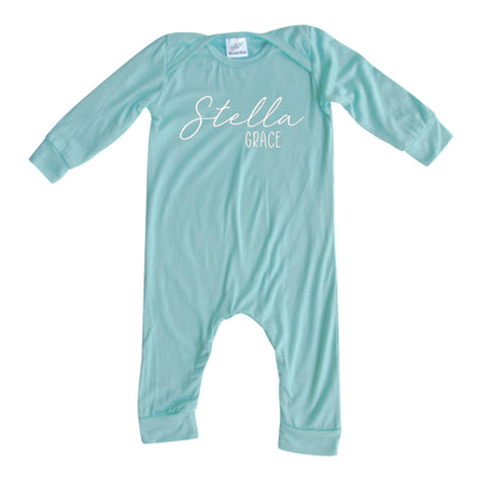 Personalized First + Middle Name Silky Baby Long Sleeve Romper