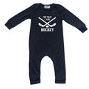 24M Black I'm Told I Like Graphic Long Sleeve Baby Rompers