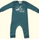 12M Midnight Teal I'm Told I Like Graphic Long Sleeve Baby Rompers