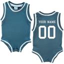 12M Blue Custom Sleeveless Basketball Sport Jersey for Babies - Personalized with Name & Number