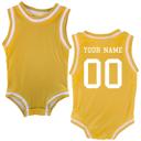 12M Gold Custom Sleeveless Basketball Sport Jersey for Babies - Personalized with Name & Number