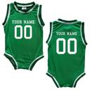 12M Green Custom Sleeveless Basketball Sport Jersey for Babies - Personalized with Name & Number